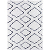 Moroccan Diamond Pile Shag Accent Rug 5' x 7' - White